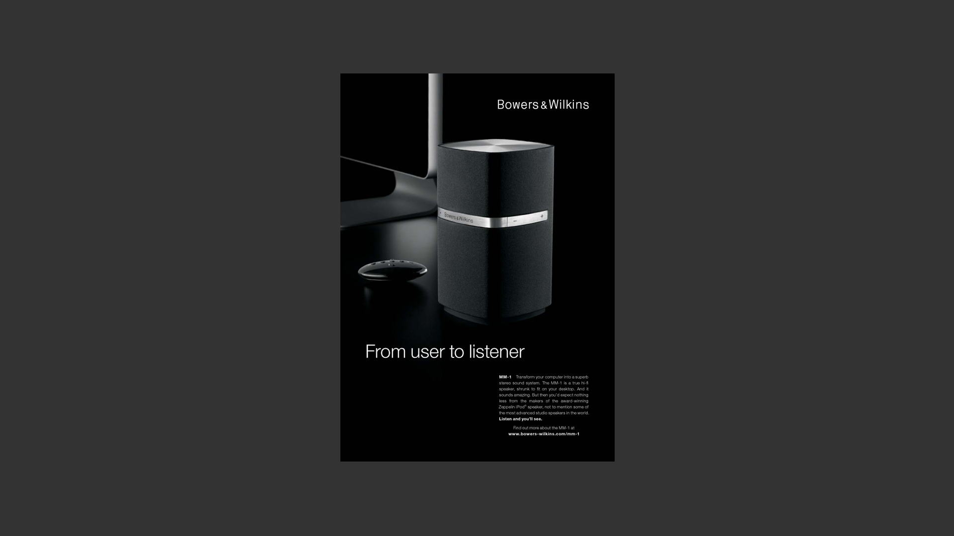 Bowers Wilkins Mm1 Campaign And Film Thomas Manss Company